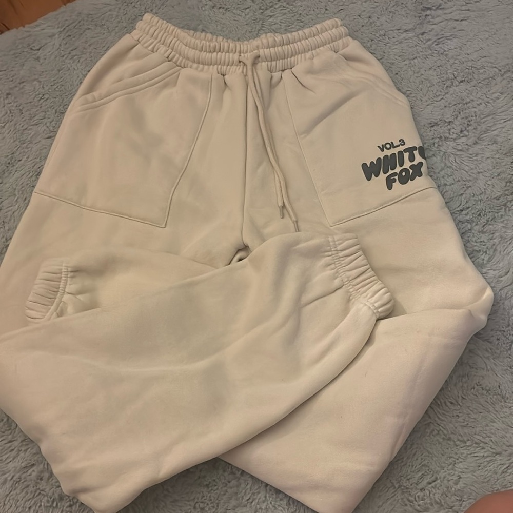 white fox sweatpants